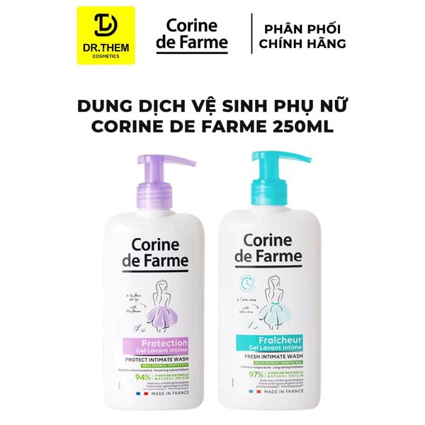 Dung Dịch Vệ Sinh Phụ Nữ Corine de Farme Intimate Gel Protection (Hoa Lưu Ly)/ Fraicheur (Lô Hội) 250ml