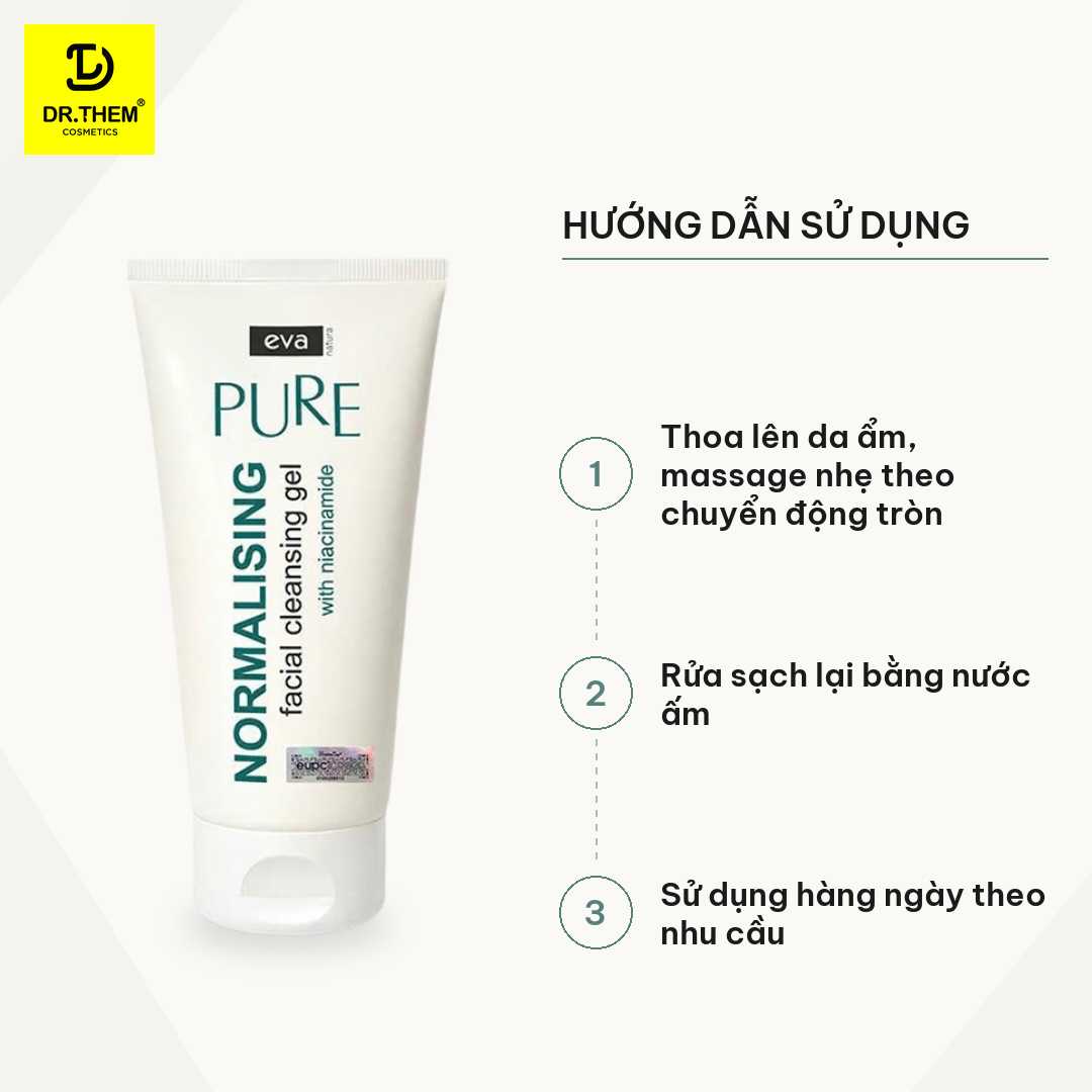 Gel Rửa Mặt Eva Nature Pure Chứa Niacinamide - cho Da Dầu Mụn & 8 Thảo Dược 150ml 3