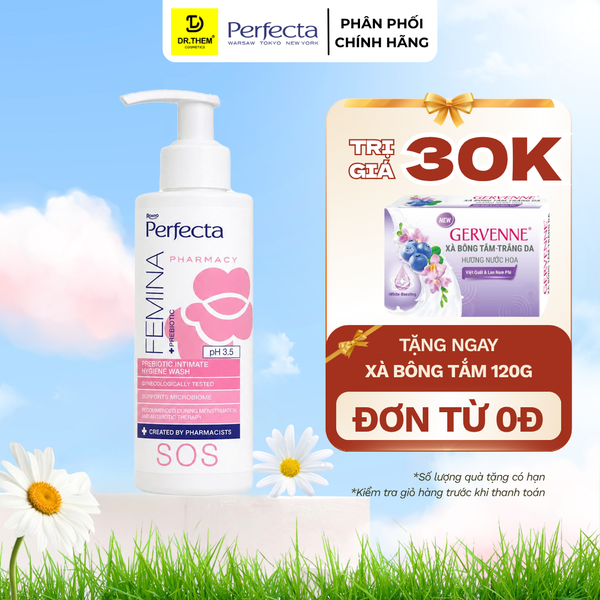 Dung Dịch Vệ Sinh Phụ Nữ Perfecta Femina SOS Probiotic 150ml – Giảm Kích Ứng Mẩn Đỏ