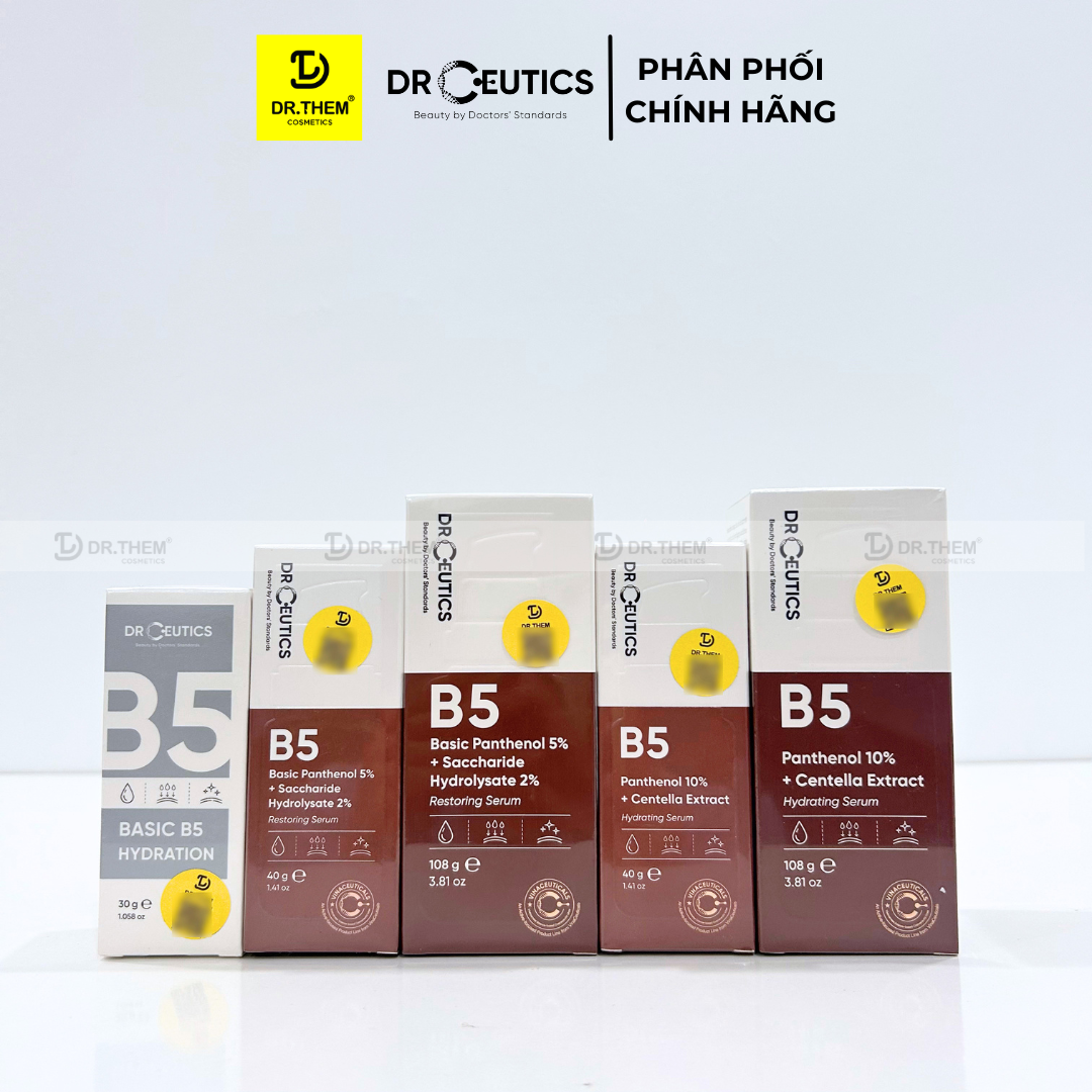  DrCeutics Tinh Chất Serum B5 (Basic/ Dexpanthenol 10%/ B5 3%) 30g/ 40g/ 100g, Cấp Ẩm, Phục Hồi Cho Da Dầu Mụn 
