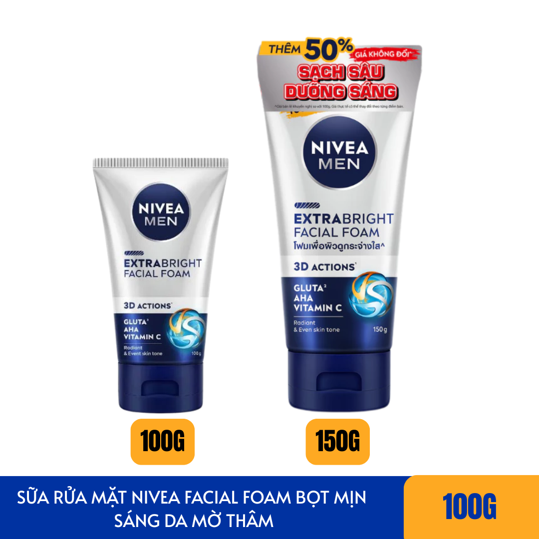  Sữa Rửa Mặt Nivea Sạch Sâu Ngừa Mụn Cho Nam 100G/ 150G 