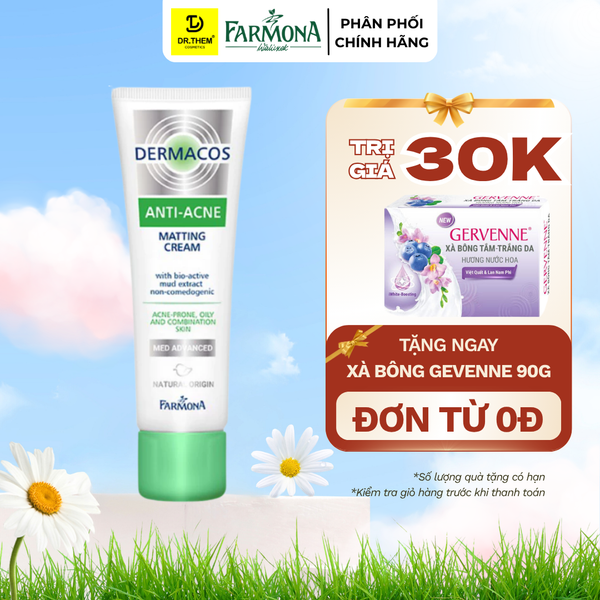 Kem Dưỡng Farmona Dermacos Anti Acne Matting Cream Giảm Bóng Nhờn, Ngừa Mụn 50ml