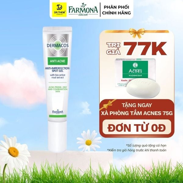 Gel Chấm Mụn Farmona Dermacos Anti Acne Imperfection Spot Gel Chứa Bùn Hoạt Tính Giảm Mụn Hiệu Quả 15ml