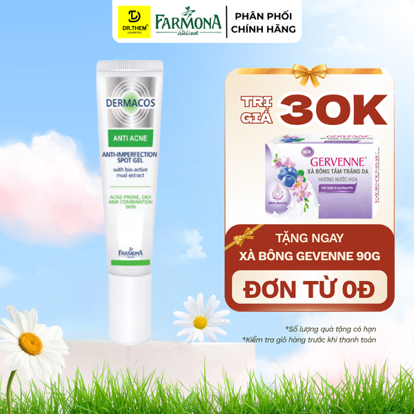 Gel Chấm Mụn Farmona Dermacos Anti Acne Imperfection Spot Gel Chứa Bùn Hoạt Tính Giảm Mụn Hiệu Quả 15ml