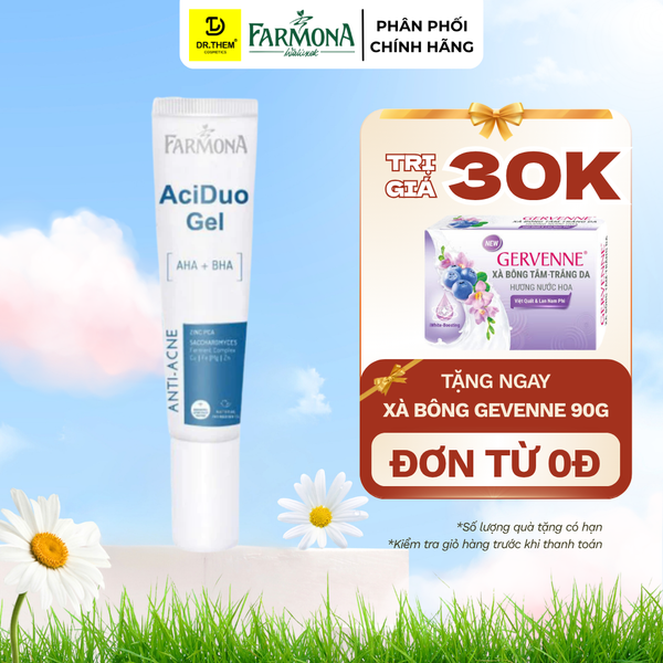 Gel Chấm Mụn Farmona AciDuo AHA + BHA + ZinC Giảm Mụn Trứng Cá Hiệu Quả 15ml