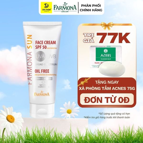 Kem Chống Nắng Farmona Sun Face Cream Oil Free SPF50+ Không Chứa Dầu Dành Cho Da Dầu Mụn 50ml