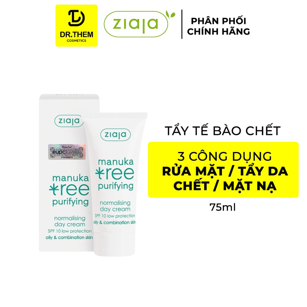 Tẩy Tế Bào Chết, Mặt Nạ 3in1 Ziaja Manuka Tree Purifying Deeply Cleansing Peeling Paste 75ml