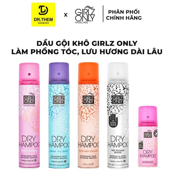 Dầu Gội Khô Girlz Only Dry Shampoo Hương Thơm Ngọt Ngào Cho Mọi Da Đầu 100ml/ 200ml