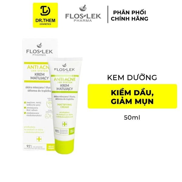 Kem Dưỡng Ẩm Kiềm Dầu 24H Floslek Anti Acne Mattifying Cream 50ml