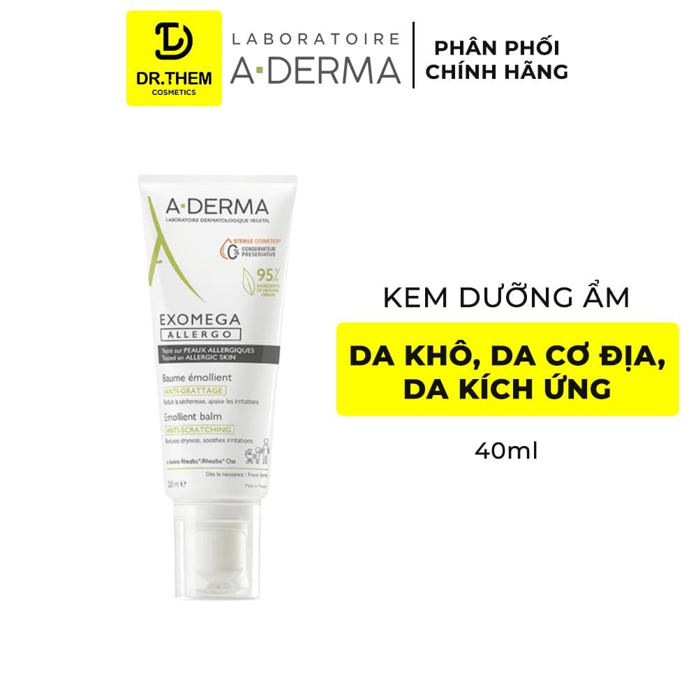  Kem Dưỡng Ẩm Làm Dịu Da A-Derma Exomega Allergo Emollient Balm Dành Cho Da Khô, Da Cơ Địa 40ml 