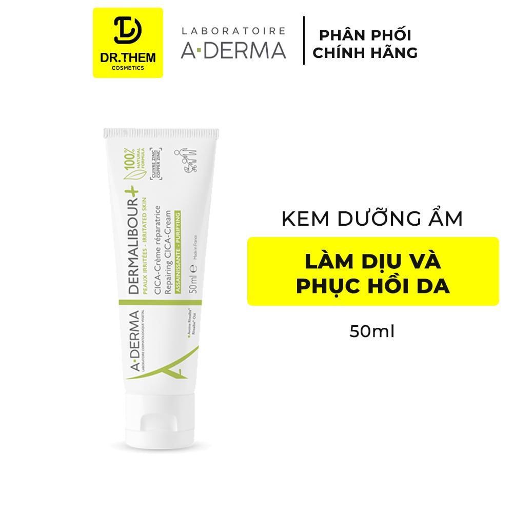  Kem Dưỡng A-Derma Dermalibour+ Repairing CICA-Cream Làm Dịu & Phục Hồi Da Kích Ứng 50ml 