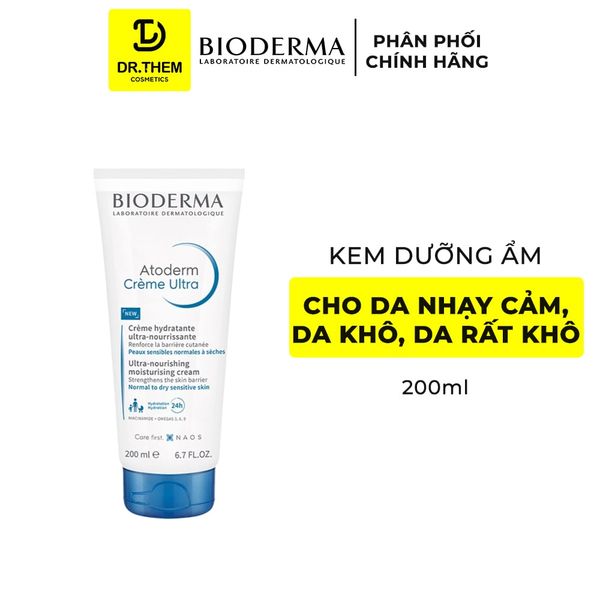 Kem Dưỡng Ẩm Bioderma Atoderm Crème Ultra - Dành Cho Da Nhạy Cảm, Da Khô Và Rất Khô 200ml