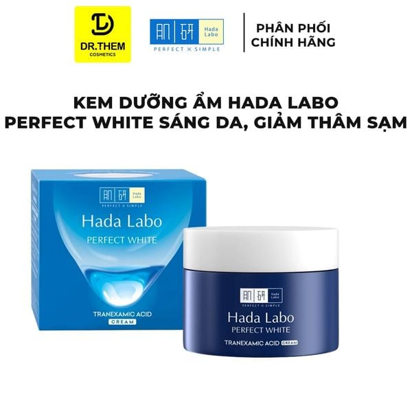 Kem Dưỡng Trắng Hada Labo Perfect White Tranexamic Acid Cream 50g - Khóa Ẩm, Sáng Da, Giảm Thâm Sạm Sau 7 Ngày