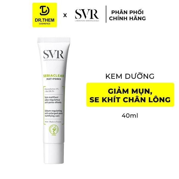 Kem Dưỡng SVR Sebiaclear Mat+Pores Kiềm Dầu, Se Khít Lỗ Chân Lông 40ml