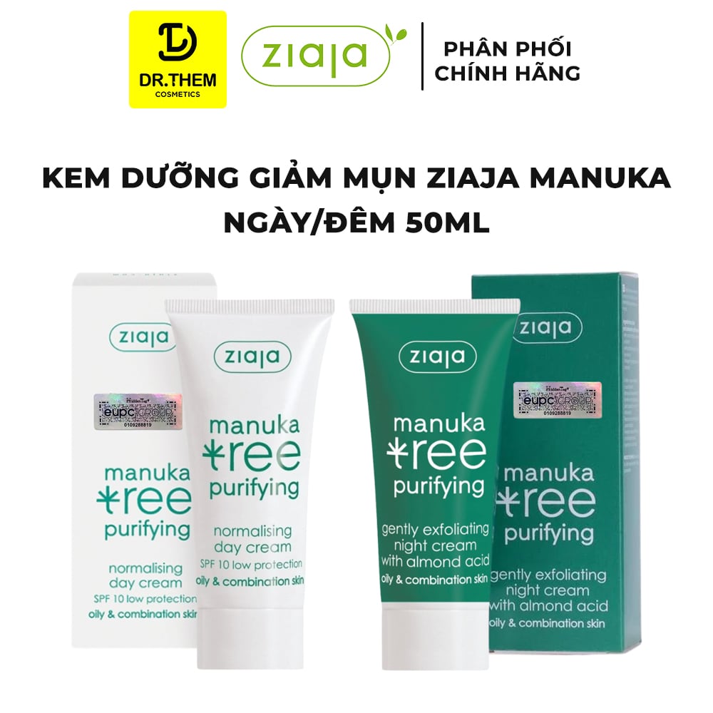 Kem Dưỡng Kiềm Dầu Cân Bằng Ngày/ Đêm Cho Da Dầu Mụn Ziaja Manuka Tree Purifying Normalising Day/ Gently Exfoliating Night Cream 50ml 2
