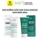  Kem Dưỡng Kiềm Dầu Cân Bằng Ngày/ Đêm Cho Da Dầu Mụn Ziaja Manuka Tree Purifying Normalising Day/ Gently Exfoliating Night Cream 50ml 
