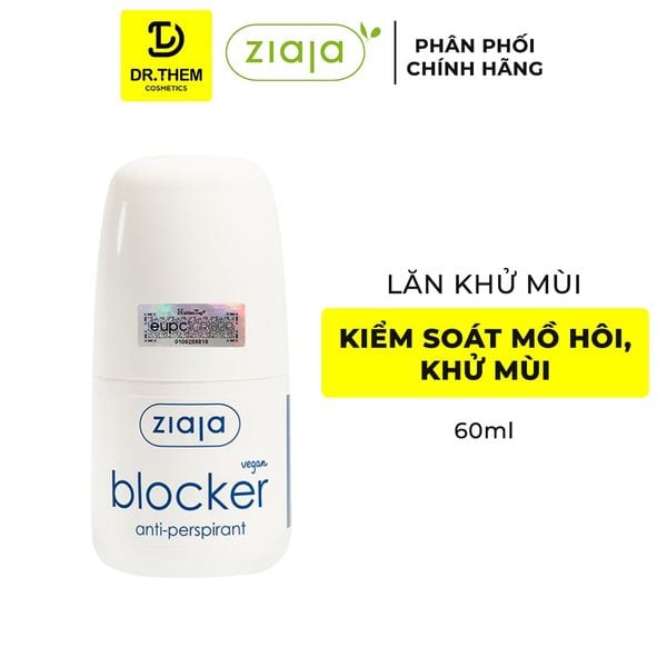 Lăn Khử Mùi Ziaja Blocker Kiểm Soát Mồ Hôi Vùng Nách, Thấm Nhanh, Không Để Lại Vệt Trên Áo 60ml