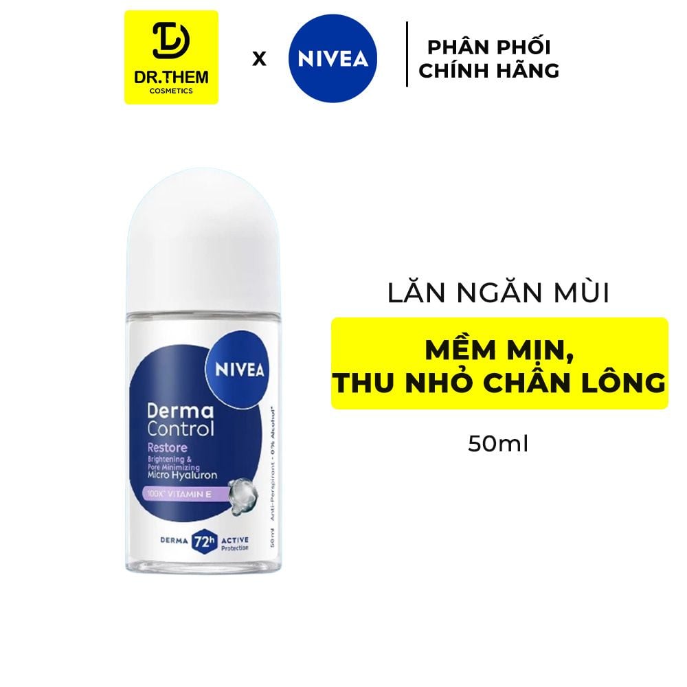 Xịt - Lăn Ngăn Mùi Nivea Derma Control Restore Thu Nhỏ Lỗ Chân Lông 50ml/ 150ml 