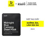 Mặt Nạ Klairs Midnight Blue Calming Sheet Mask Làm Dịu Da & Kiểm Soát Dầu Nhờn 25ml 