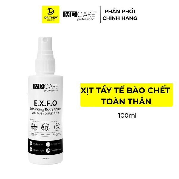 Xịt Tẩy Tế Bào Chết Toàn Thân AHAs & BHA MD CARE Exfoliating Body Spray 100ml
