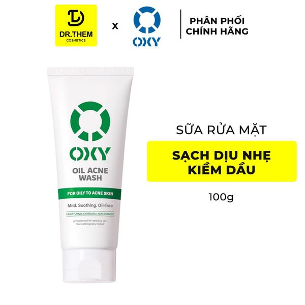Sữa Rửa Mặt OXY Oil Acne Wash 100g – Giảm Dầu & Dịu Da 8H
