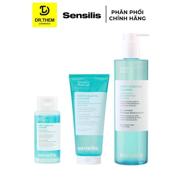 Gel Rửa Mặt Sensilis Purify Essential Cleanser – Kiểm Soát Nhờn Cho Da Dầu Mụn (100ml / 200ml / 400ml) - Dr Thêm