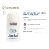  Lăn Khử Mùi Ziaja Blocker Kiểm Soát Mồ Hôi Vùng Nách, Thấm Nhanh, Không Để Lại Vệt Trên Áo 60ml 