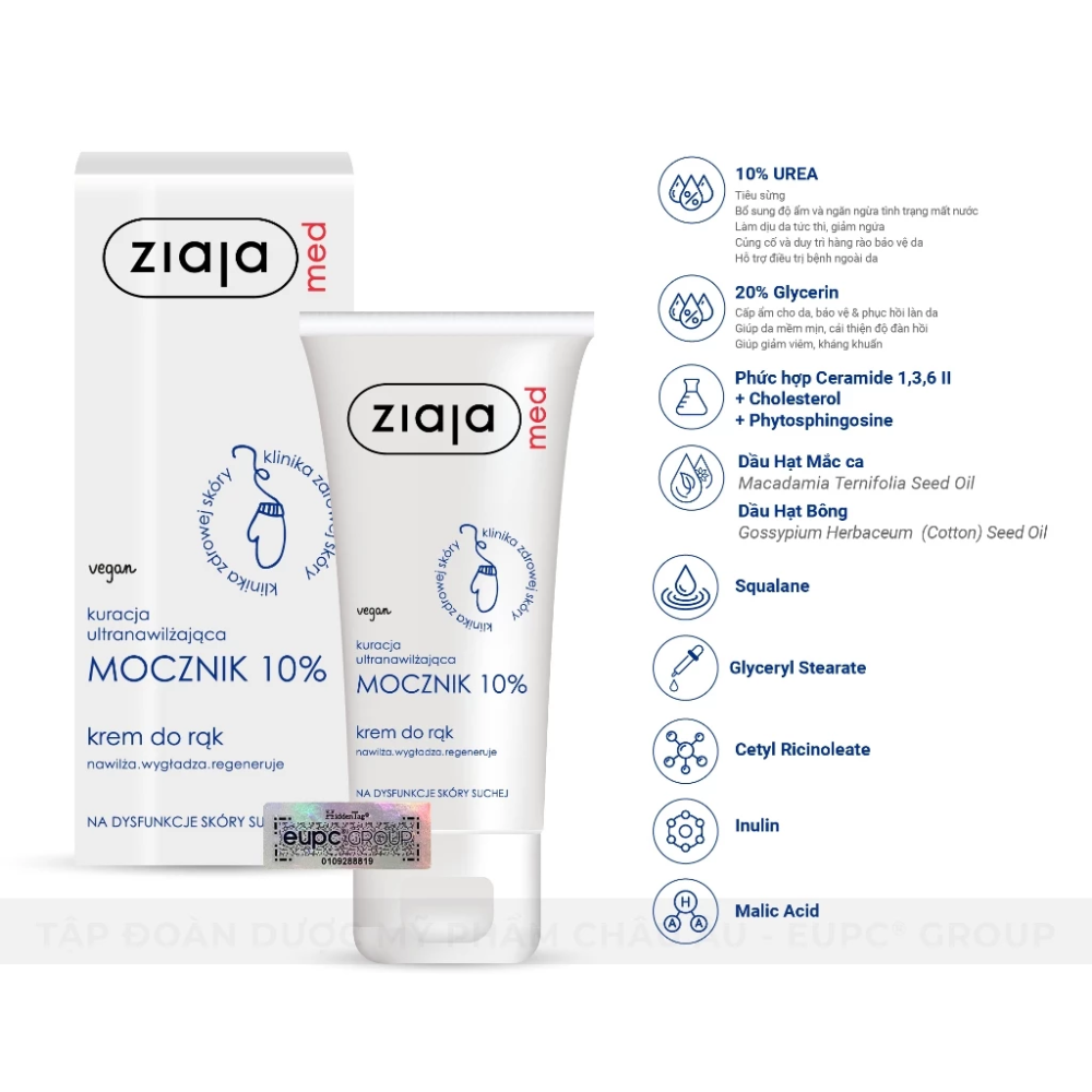 Kem Dưỡng Mềm Da 10% Urê Ziaja Med Mocznik 100ml 4