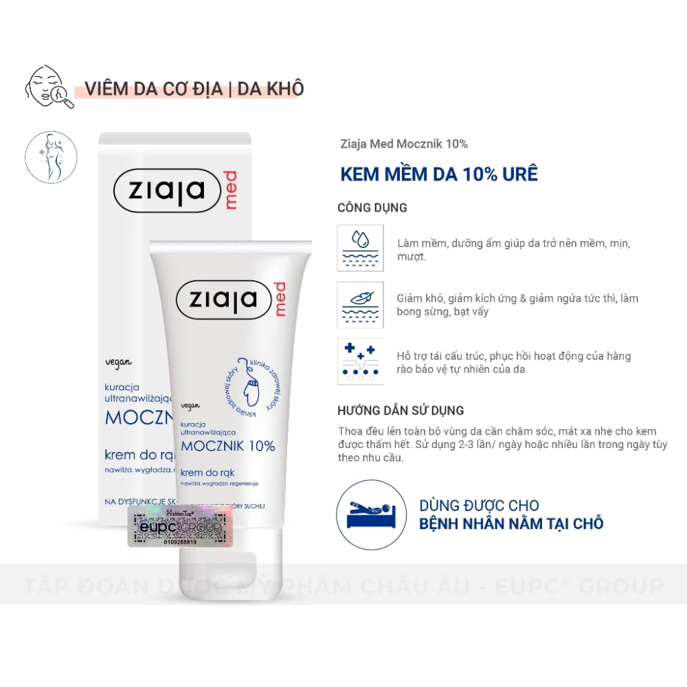 Kem Dưỡng Mềm Da 10% Urê Ziaja Med Mocznik 100ml 5