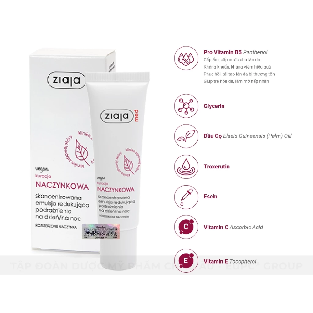 Tinh Chất Phục Hồi Da Ziaja B5-Ziaja Med Kuracja Naczynkowa Làm Dịu Da, Giảm Kích Ứng 30ml 5