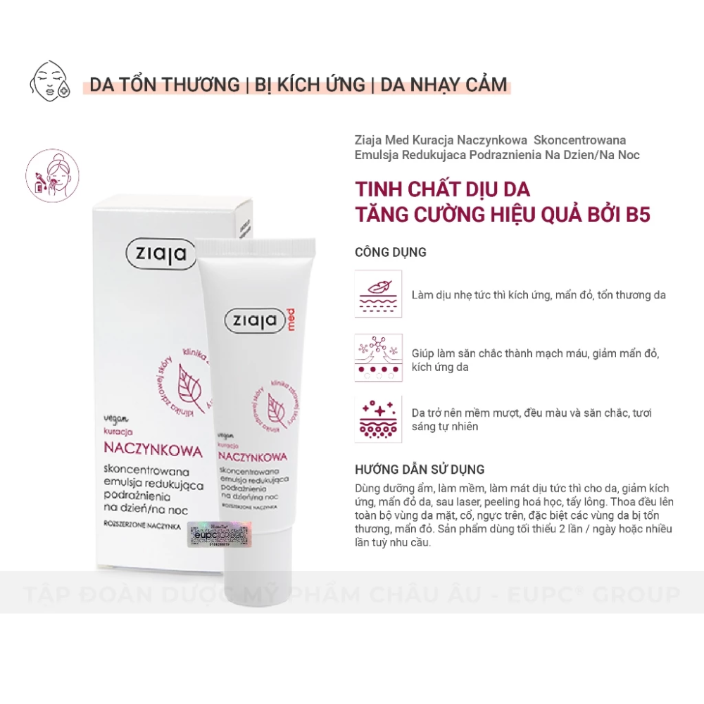 Tinh Chất Phục Hồi Da Ziaja B5-Ziaja Med Kuracja Naczynkowa Làm Dịu Da, Giảm Kích Ứng 30ml 4