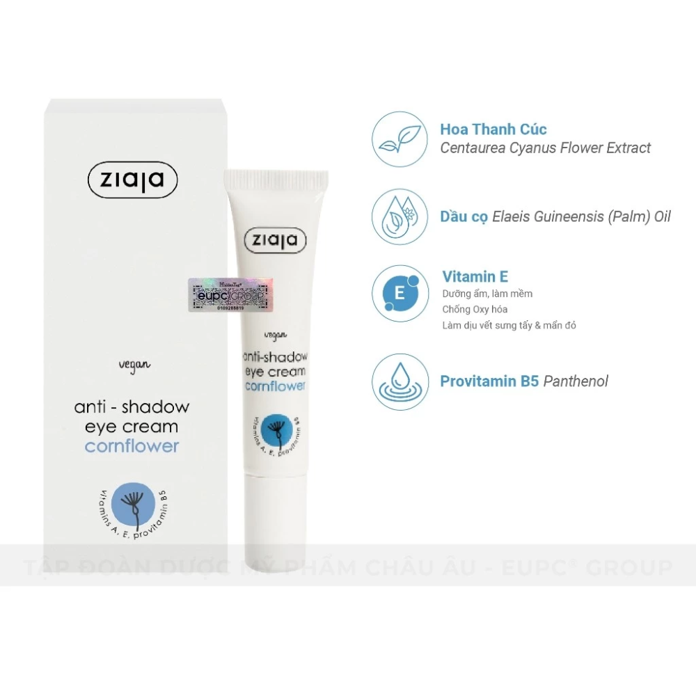 Kem Chống Quầng Thâm Mắt Ziaja Anti-Shadow Eye Cream 15ml 5