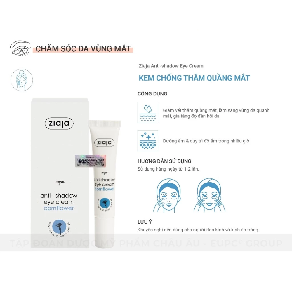 Kem Chống Quầng Thâm Mắt Ziaja Anti-Shadow Eye Cream 15ml 4