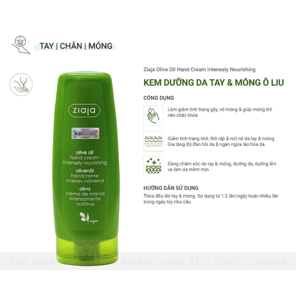 Kem Dưỡng Da Tay-Móng Ô Liu Ziaja Olive Oil Hand Cream Intensely Nourishing 80ml 4