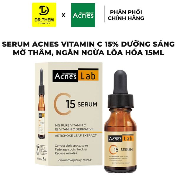 Serum Acnes Lab C15 Serum Vitamin C 15% Dưỡng Sáng Mờ Thâm, Ngăn Ngừa Lão Hóa 15ml