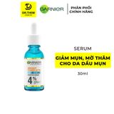  Serum Garnier Bright Anti-Acne Booster Serum Giảm Mụn Mờ Thâm Cho Da Dầu, Mụn 30ml 