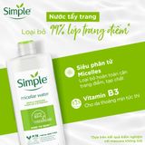  Nước Tẩy Trang Simple Kind To Skin Micellar Cleansing Water Làm Sạch Trang Điểm Vượt Trội 200ml 
