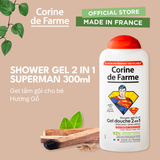  Gel Tắm Gội 2 In 1 Cho Bé Corine De Farme Superman 300ml – Hương Gỗ 