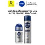  Khử Mùi Nivea Men Silver Protect Phân Tử Bạc Ngăn Khuẩn Gây Mùi (Xịt 150ml / Lăn 50ml) 