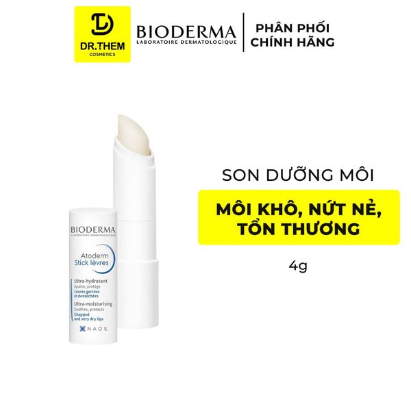 Son Dưỡng Môi Khô Nứt Nẻ Bioderma Atoderm Stick Levres 4g