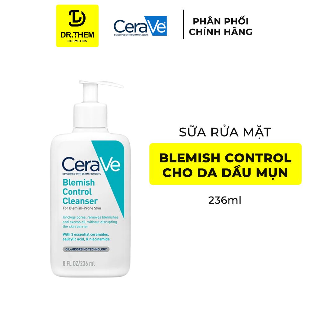  Sữa Rửa Mặt Cerave Blemish Control Cleanser Cho Da Dầu Mụn 