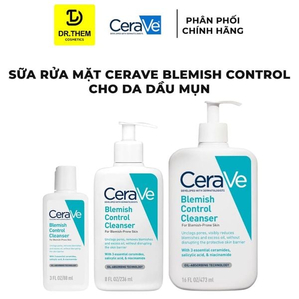 Sữa Rửa Mặt Cerave Blemish Control Cleanser Cho Da Dầu Mụn