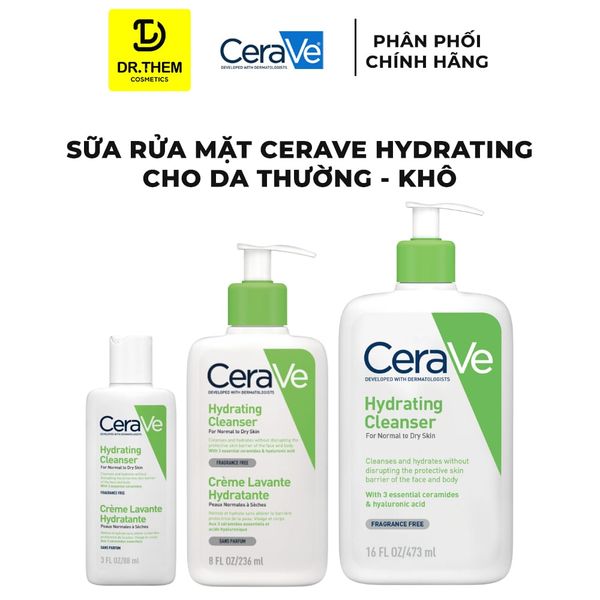Sữa Rửa Mặt CeraVe Hydrating Cleanser Cho Da Thường Đến Khô