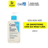 Sữa Rửa Mặt CeraVe SA Smoothing, Hydrating, Foaming Cleanser - Cho Da Dầu Mụn, Khô, Nhạy Cảm 88ml – 236ml – 473ml 