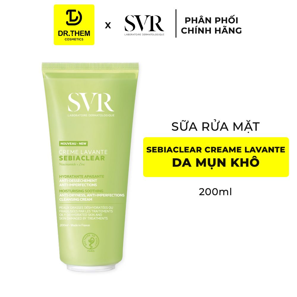  Sữa Rửa Mặt SVR Sebiaclear Creme Lavante Dạng Sữa Cấp Ẩm, Không Chứa Xà Phòng 200ml 