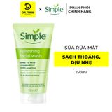 Sữa Rửa Mặt Simple Refreshing Gel Wash - Sạch Thoáng Dịu Nhẹ Cho Da Dầu Mụn, Nhạy Cảm 150ml 