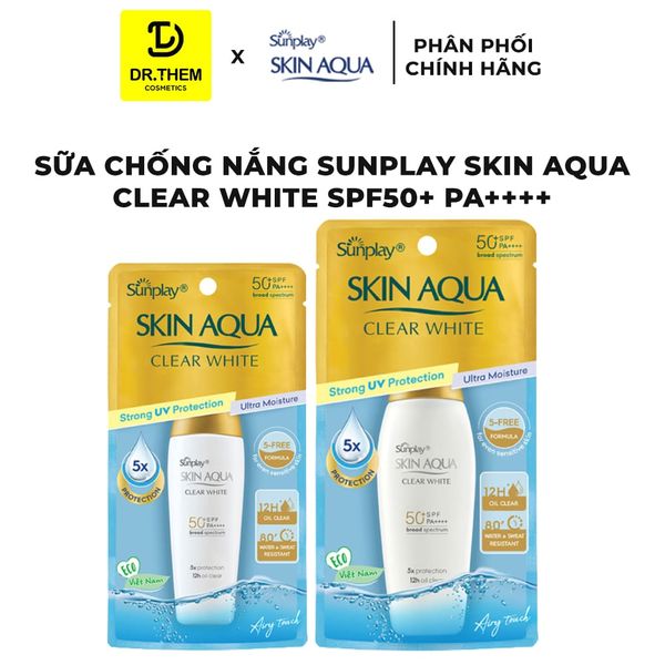 Sữa Chống Nắng Sunplay Skin Aqua Clear White SPF50+ PA++++ Dưỡng Da Sáng Mịn 25g/ 55g
