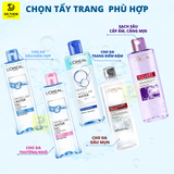  Nước Tẩy Trang L'Oreal Paris 3in1 Micellar Water Làm Sạch, Dưỡng Ẩm Cho Mọi Loại Da 95ml/ 400ml 