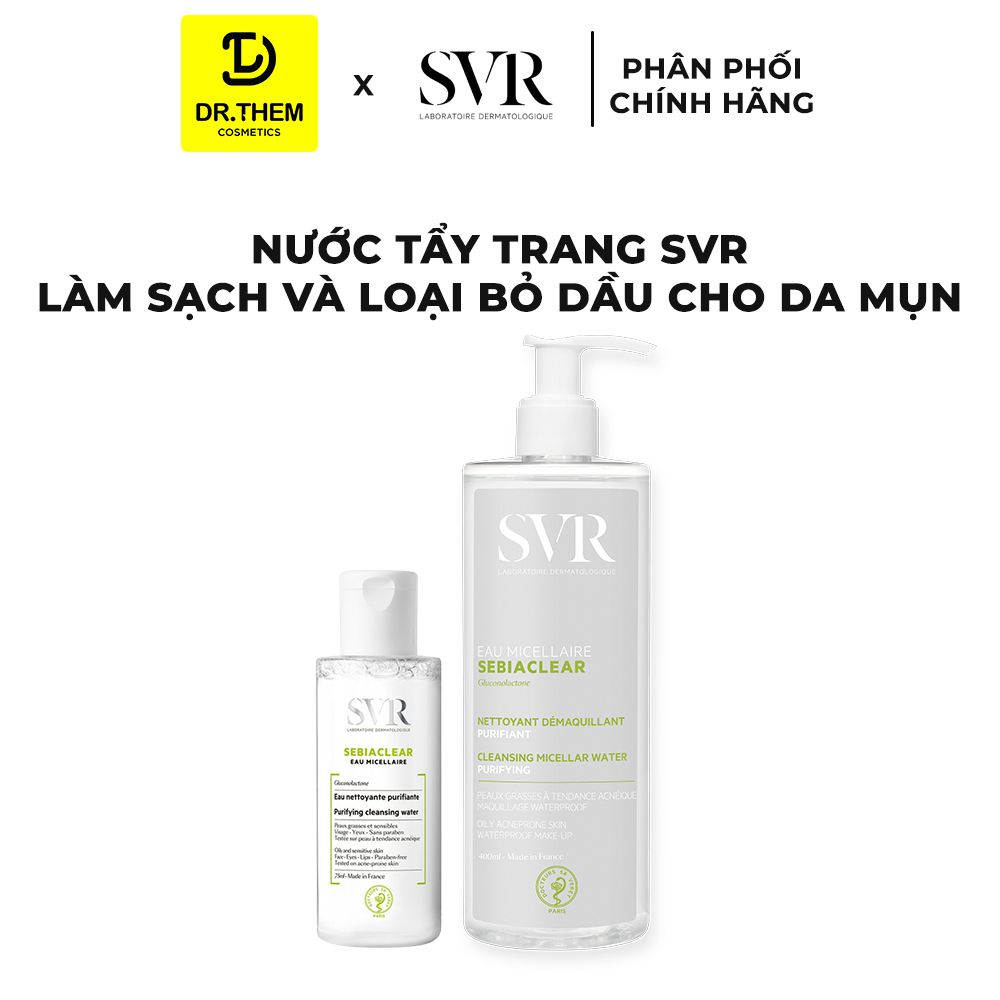  Nước Tẩy Trang SVR Sebiaclear Eau Micellaire Giúp Loại Bỏ Dầu Cho Da 75ml/ 400ml 