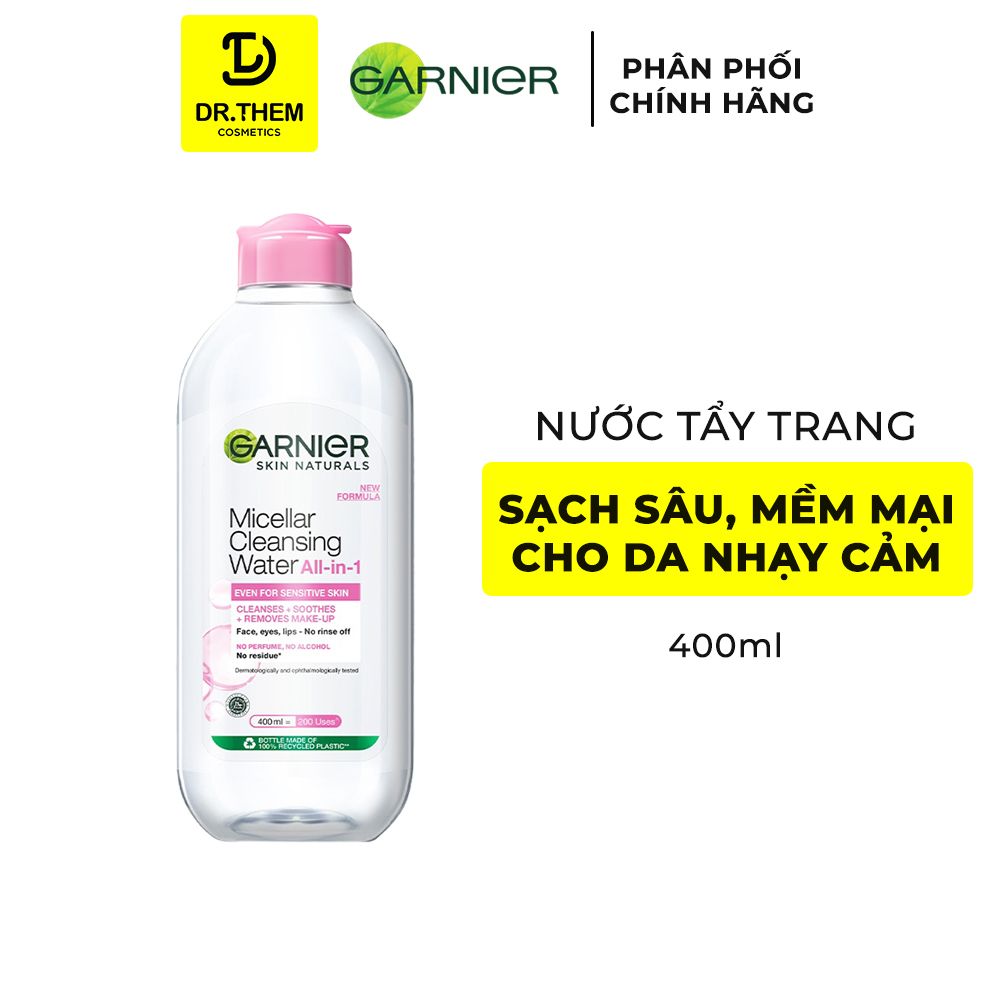 Nước Làm Sạch Và Tẩy Trang  Garnier Micellar Cleansing Water Dành Cho Mọi Loại Da 50ml/ 400ml 